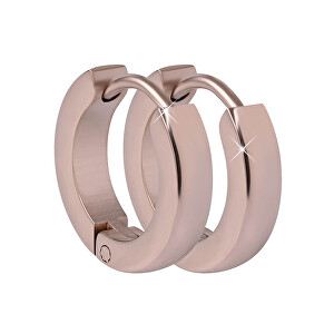 Růžově pozlacené ocelové náušnice kroužky