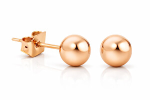 Růžově pozlacené ocelové náušnice pecičky