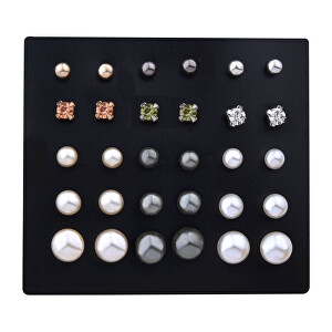 Sada půvabných náušnic - pecky (15 párů)