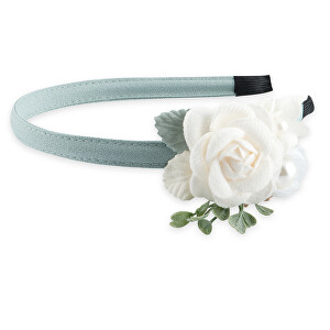 Slušivá mint čelenka do vlasů s květinami