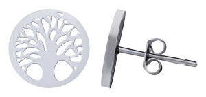Slušivé ocelové náušnice Strom života