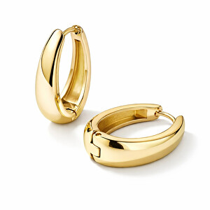 Slušivé oválné náušnice z pozlacené oceli VAAJDE2309071G