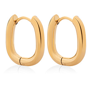 Slušivé pozlacené oválné náušnice VBE0147G