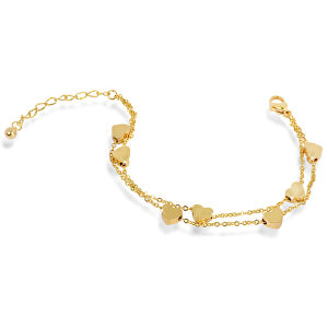 Srdíčkový náramek z pozlacené oceli