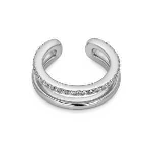 Stylová dvojitá single záušnice z oceli Silver