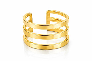 Stylový trojitý prsten z pozlacené oceli