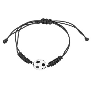 Textilní černý náramek Fotbalový míč