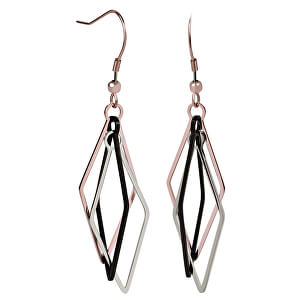 Tříbarevné ocelové náušnice