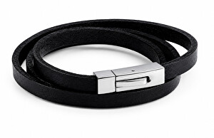 Trojitý hladký kožený náramek Leather