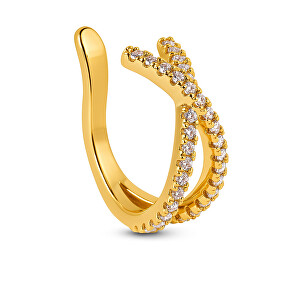 Třpytivá single záušnice z pozlacené oceli