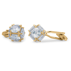 Třpytivé pozlacené manžetové knoflíčky