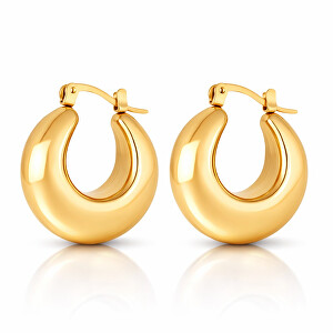 Výrazné pozlacené kruhové náušnice VAAXF594G