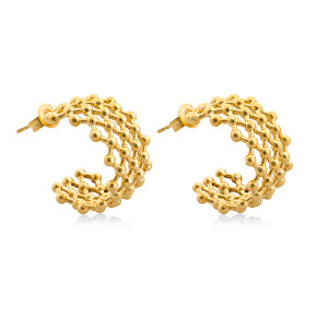 Výrazné pozlacené náušnice kruhy VAAXF216G