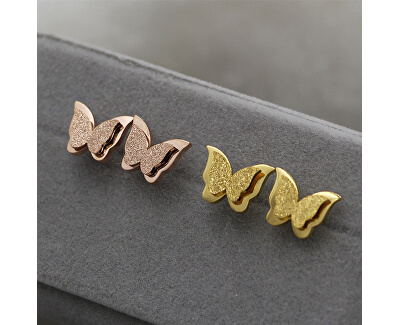 Pozlacené motýlí náušnice Metal Butterfly KES-048-GOLD Pozlacené motýlí náušnice Metal Butterfly KES-048-GOLD
