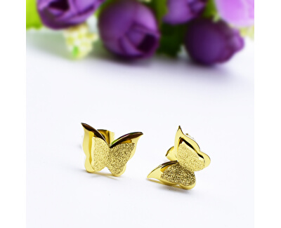 Pozlacené motýlí náušnice Metal Butterfly KES-048-GOLD Pozlacené motýlí náušnice Metal Butterfly KES-048-GOLD