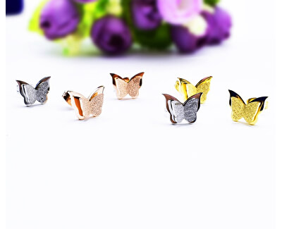 Pozlacené motýlí náušnice Metal Butterfly KES-048-GOLD Pozlacené motýlí náušnice Metal Butterfly KES-048-GOLD