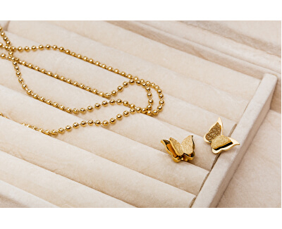 Pozlacené motýlí náušnice Metal Butterfly KES-048-GOLD Pozlacené motýlí náušnice Metal Butterfly KES-048-GOLD