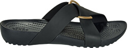 Damen Flip Flops Crocs Serena Cross Band Slde W schwarz