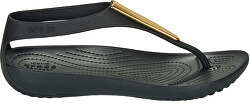 Damen Flip Flops Crocs Serena Metallic Bar Fp W Gold / Black