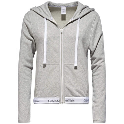 Hanorac pentru femei Modern Cotton Linen Extension Top Hoodie Full Zip Grey Heather