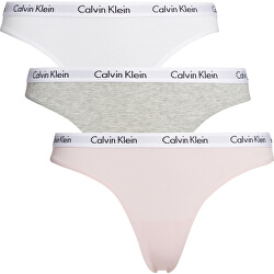 Sada dámských kalhotek Thong 3Pk Bubble Gum/White/Grey Heather