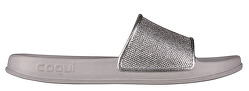 Papuci pentru femei Tora Khaki Grey / Silver sclipici