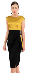 Damenkleid Closet Drape Skirt Pencil Mustard
