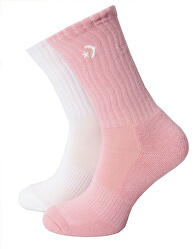 Bale sosete 2PC Converse Sport inspirat echipajului AW24 de coastă roz / alb White /f.surplus