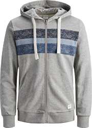 Pánska mikina JORLANGLEY SWEAT ZIP HOOD Light Grey Melange REG