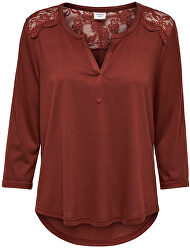 Dámská halenka JDYKIM TREATS 3/4 LACE TOP JRS Russet Brown