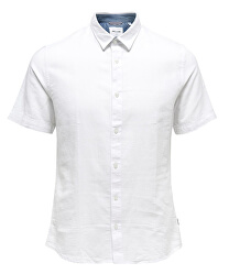 Cămașă pentru bărbați Caiden SS Linen Shirt Re White