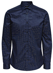 Pánska košeľa ONSALVES LS 2-PLY EASY IRON AOP SHIRT Dress Blue s