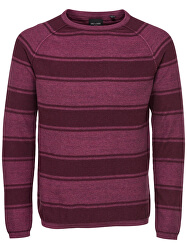 Mens pulover Alexo 12 Striped Crew Neck Maroon