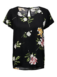 Dámska blúzka ONLFIRST ONE LIFE SS AOP TOP Noosa WVN Black DALIA FLOWER