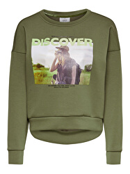 Dámská mikina ONLZIGGY L/S O-NECK BOX SWT Martini Olive DISCOVER
