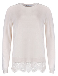 Damen Pullover Cilla L / S Lace Mix Pullover stricken Bimsstein Stone W Wolke Dancer
