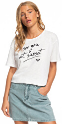 Tricou pentru femei Urmați-mă spre Beach și White ca zăpada
