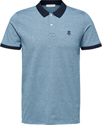 Herren Polo-Shirt SLHARO EXKLUSIV SS POLO W Vallarta Blue Jacquard