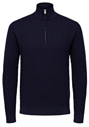 Herrenpullover SLHKENT HIGH ZIP NECK B Maritimes Blue Tops B 12
