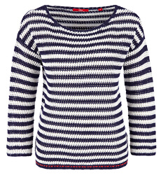Doamnelor pulover Dark steel blue stripes