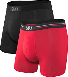 Férfi boxeralsó szett VIBE BOXER BRIEF 2PK black/red