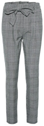 Pantaloni pentru femei VMEVA HR LOOSE PAPERBAG CHECK PANT NOOS Grey/White