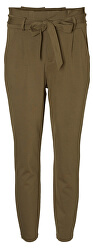 Pantaloni pentru femei VMEVA HR LOOSE PAPERBAG PANT NOOS KI Ivy Green