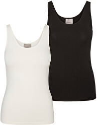 2 PACK - tricou pentru femei VMMAXI MY SOFT Snow White/Black