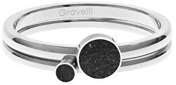 Set der Edelstahlringe mit dem Beton Double Dot GJRWSSA108