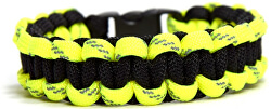 Paracord náramok Solomon Čierna s reflexnou žltou