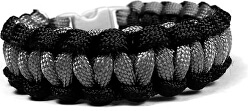 Paracord náramek Solomon Černá-Šedá s reflexními nitkami
