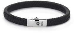 Pánský kožený náramek Small Braided Black RR-L0070-S