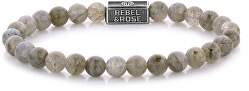 Strieborný obrúbený náramok Labradorite Shield RR-6S005-S