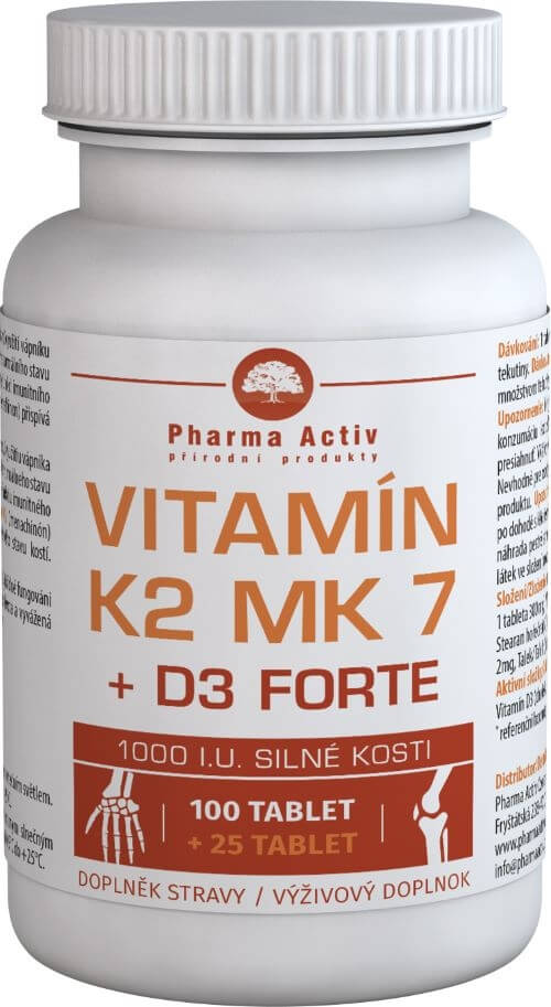 VITAMIN K2 MK7 + D3 FORTE 1000 I.U. 125 tablet Prozdravi.cz
